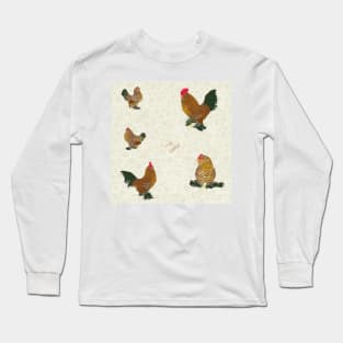 Belgian D'Uccle Pattern Cream Long Sleeve T-Shirt